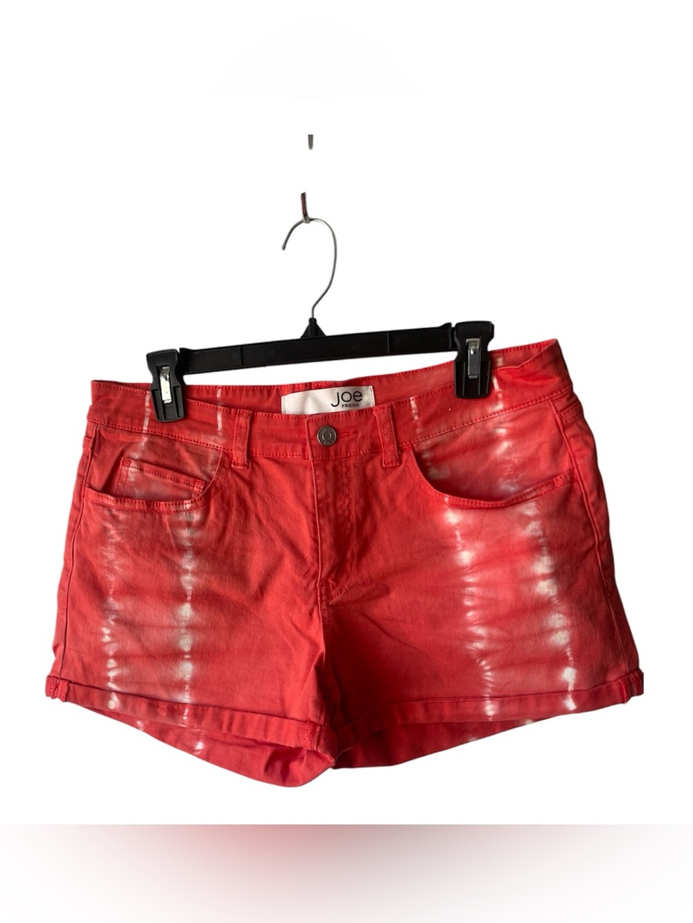 Joe Boxer Red Tie-Dye Jean Shorts for Women